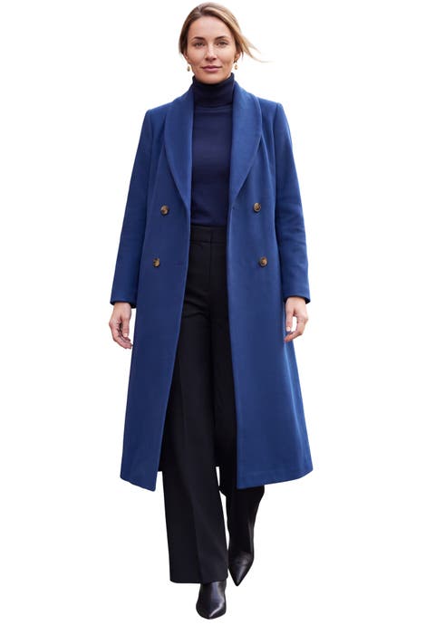 Long Shawl Collar Wool Coat
