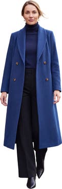Jessica London Long Shawl Collar Wool Coat