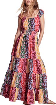 Boden Convertible Neck Tiered Maxi Dress
