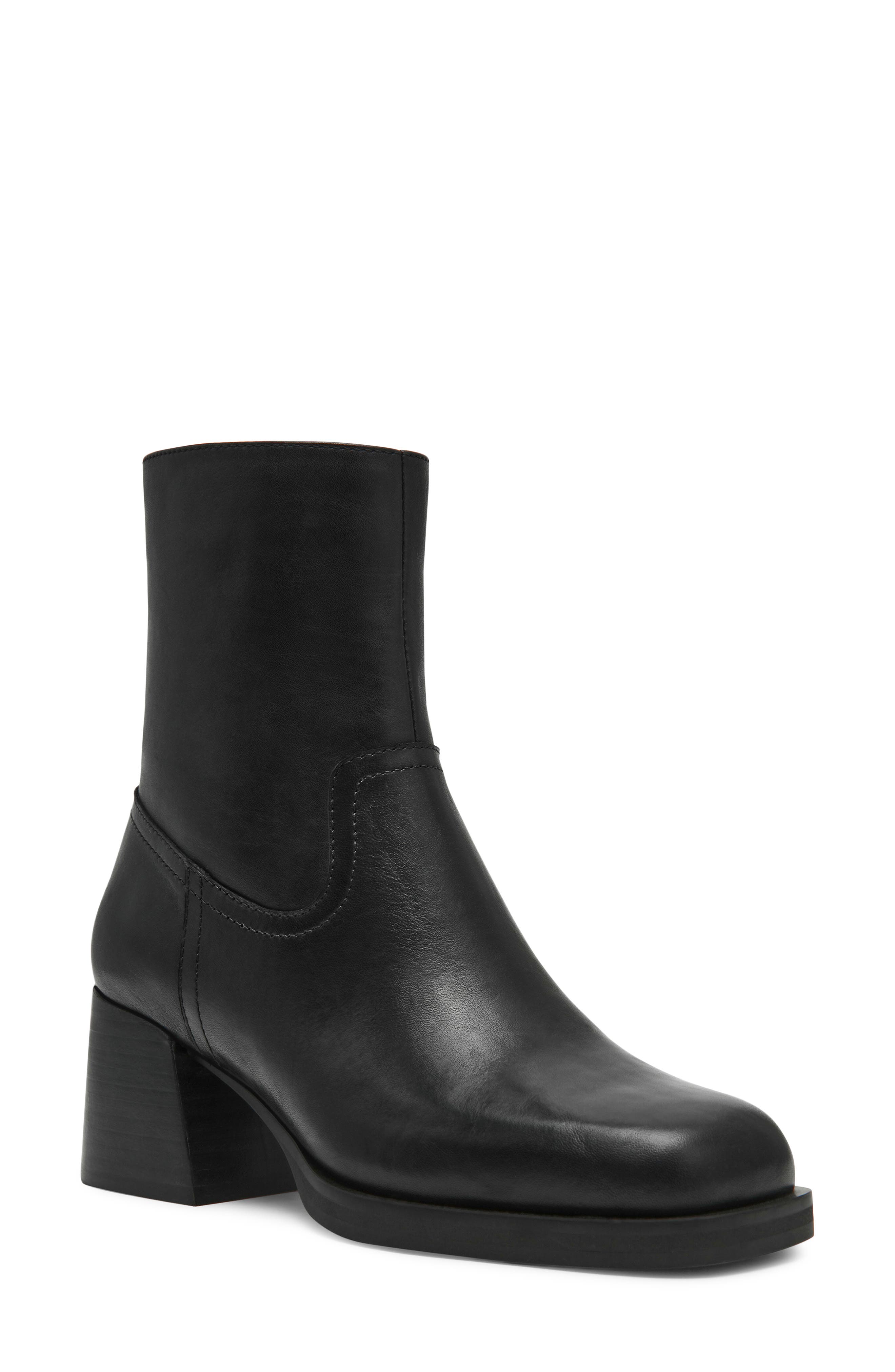 Steve Madden Latches Bootie, Main, color, Black Leather