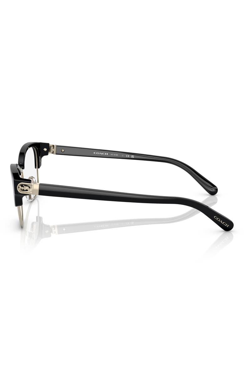 COACH 53mm Irregular Optical Glasses, Alternate, color, Light Gold / Black / Demo Lens
