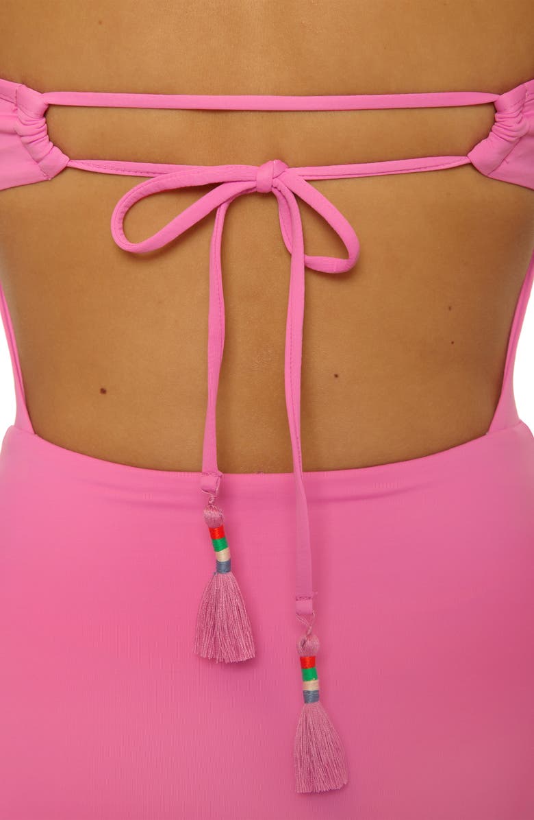 Isabella Rose Granny Squares Halter One-Piece Swimsuit, Alternate, color, Pinkie