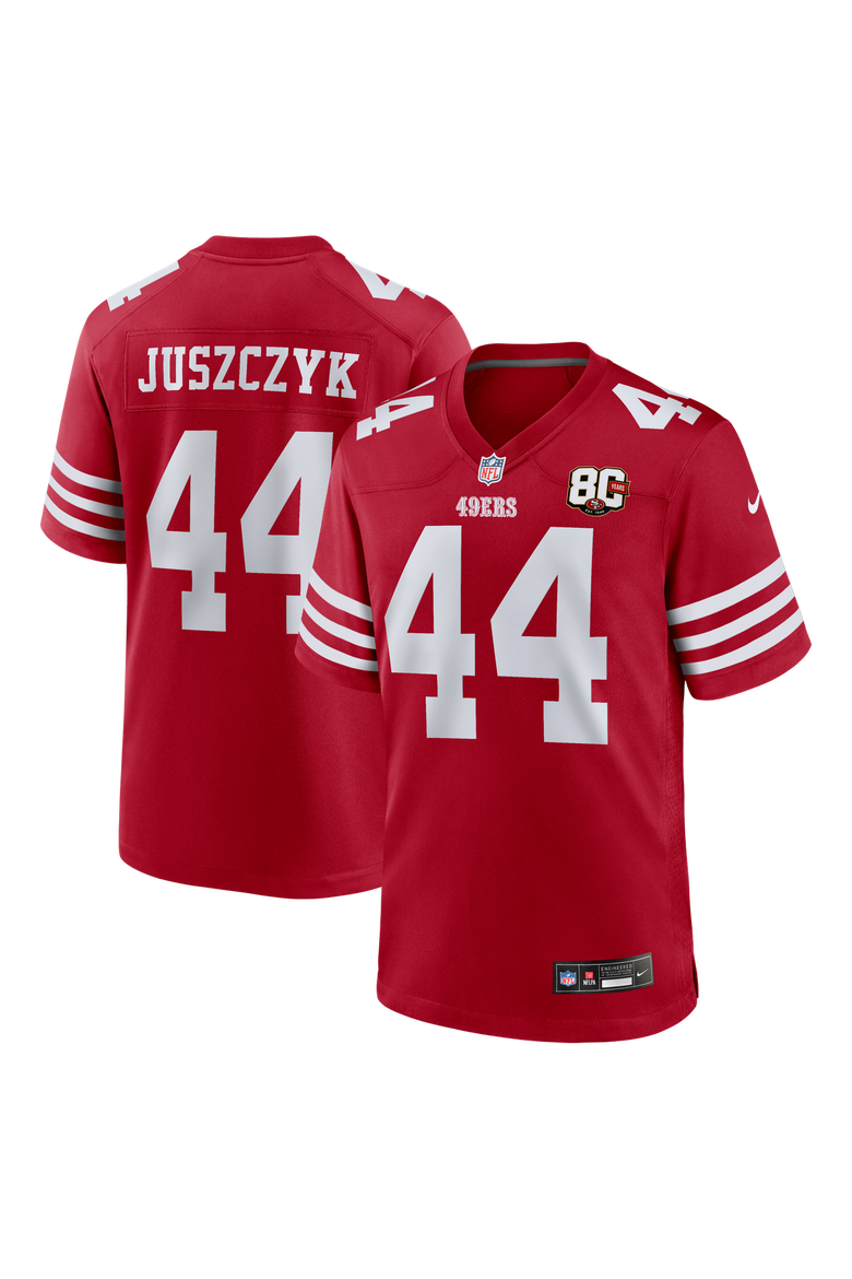 Men's Nike Kyle Juszczyk Scarlet San Francisco 49ers 80th Anniversary Game Jersey, Main, color, Scarlet