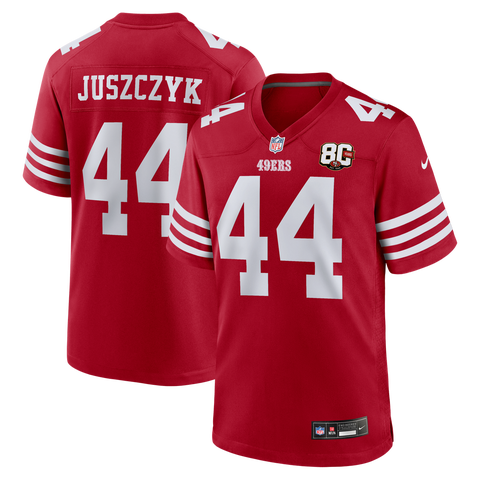 Men's Nike Kyle Juszczyk Scarlet San Francisco 49ers 80th Anniversary Game Jersey