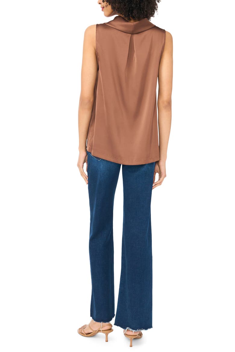 Sleeveless Cowl Neck Top, Alternate, color, COCOA