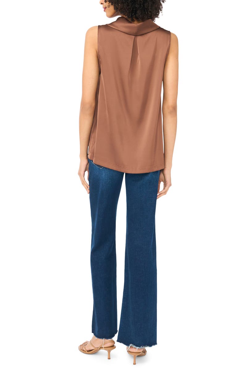 Vince Camuto Sleeveless Cowl Neck Top, Alternate, color, Cocoa