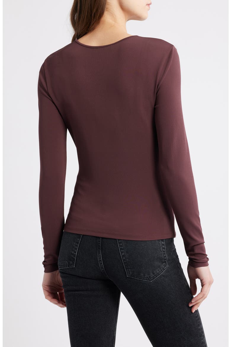 The Keyhole Long Sleeve Top, Alternate, color, CABERNET