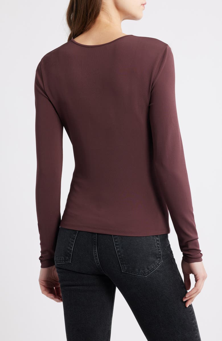 FRAME The Keyhole Long Sleeve Top, Alternate, color, Cabernet