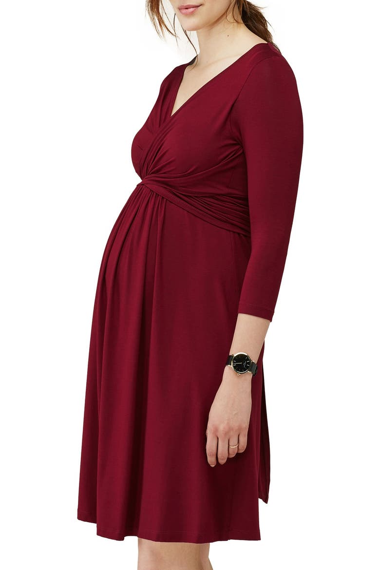 Emily Maternity Dress, Alternate, color, BITTER CHOCOLATE