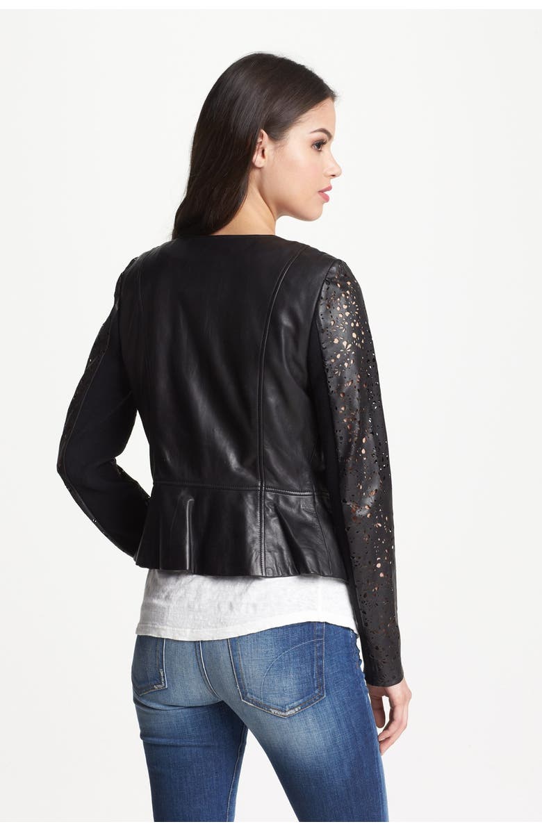 Hinge <sup>®</sup> Laser Cut Leather Jacket, Alternate, color, 