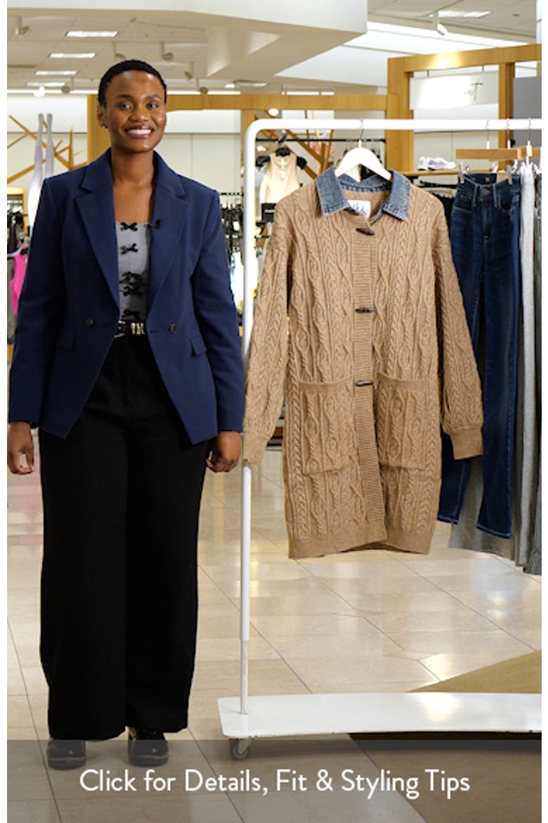 Denim Collar Cable Long Cardigan video