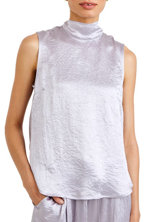 Tie Back Sleeveless Satin Top