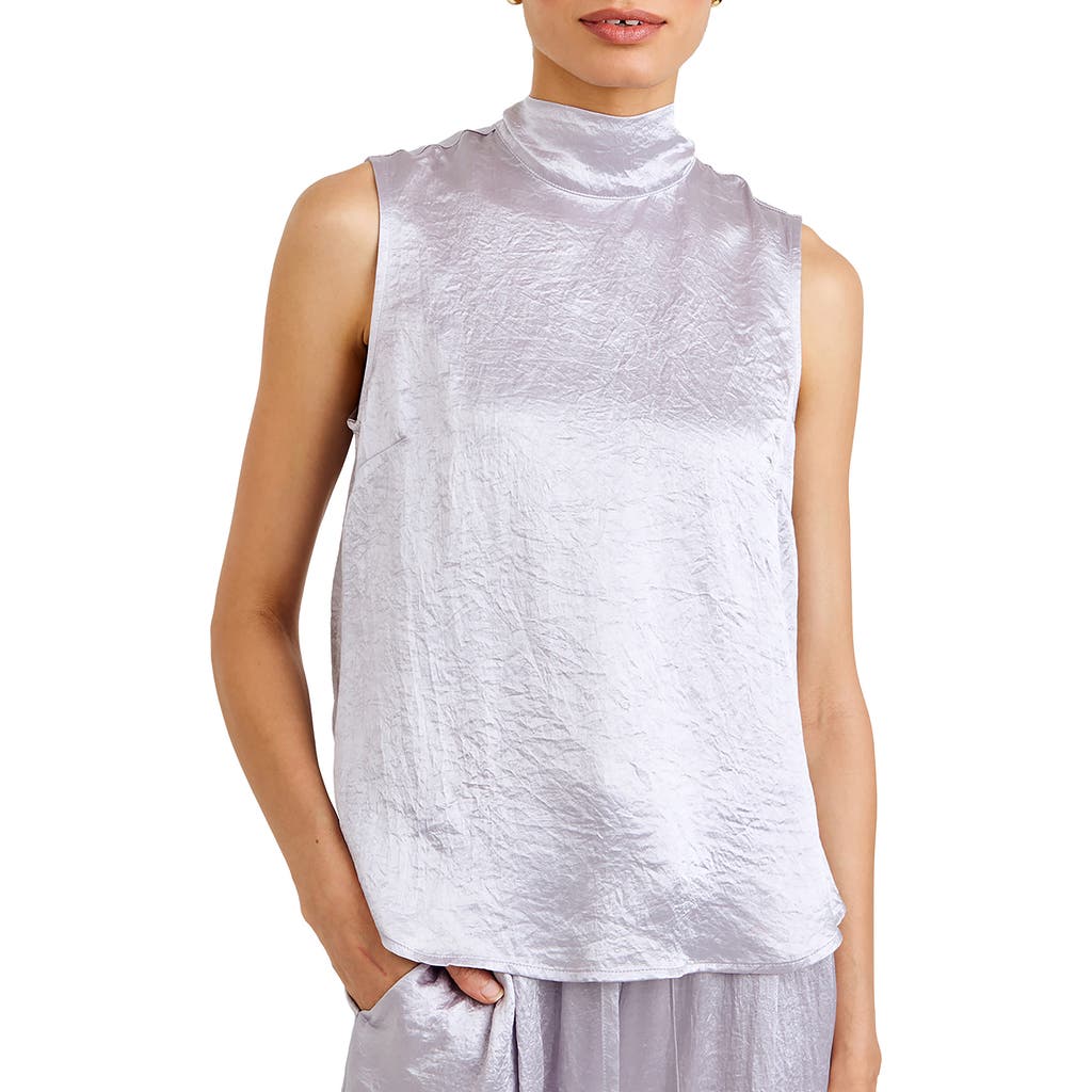 Bella Dahl Tie Back Sleeveless Satin Top In White