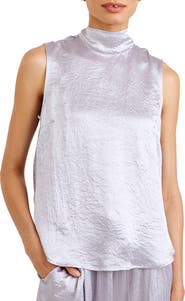 Bella Dahl Tie Back Sleeveless Satin Top