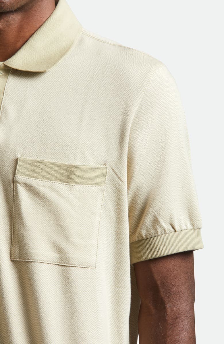 Brixton Weekend Herringbone Polo, Alternate, color, Whitecap/ Elm