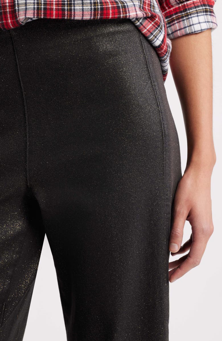 Frank & Eileen Westport Ankle Wide Leg Pants, Alternate, color, Gold Glitter Black Wax