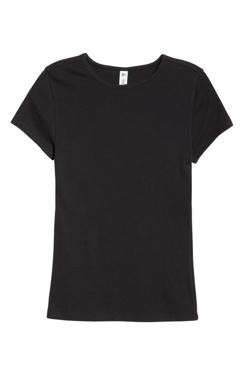 BP. Stretch Cotton Blend Crewneck T-Shirt, Main, color, Black