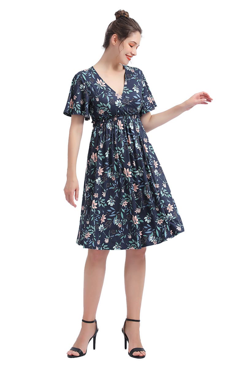 Kimi and Kai Everly Floral Fit & Flare Maternity/Nursing Dress, Alternate, color, 