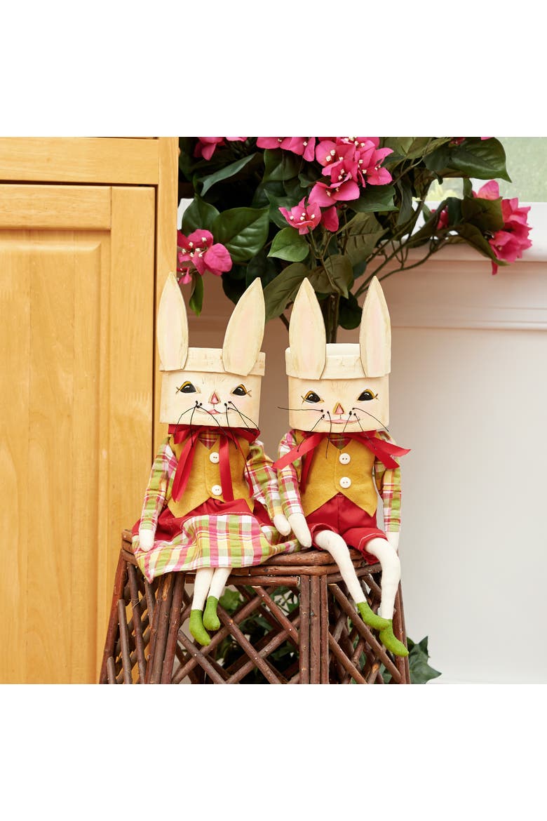 Benny Easter Bunny Joe Spencer Gathered Traditions Figurine 15", Alternate, color, Red