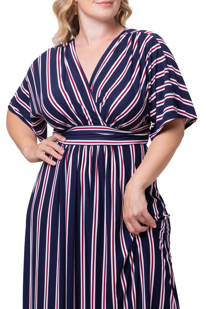Vienna Maxi Dress, Alternate, color, NAUTICAL NAVY STRIPES