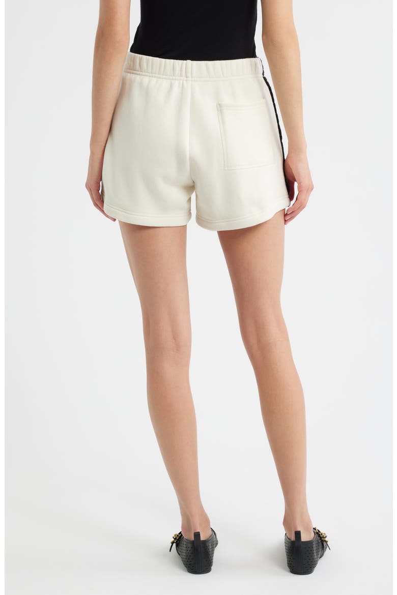 Blanket Stitch Terry Sweat Shorts, Alternate, color, CHALK