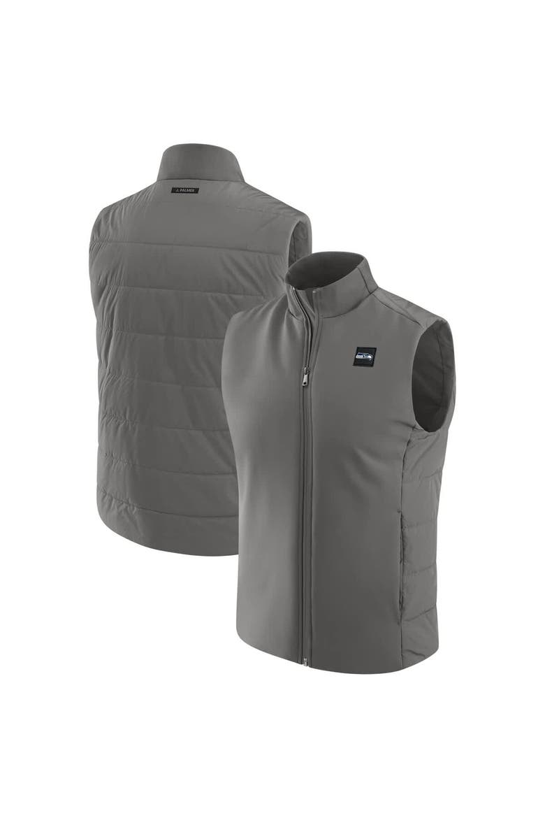 Men's J. Palmer  Graphite Seattle Seahawks Front Office Full-Zip Vest, Main, color, Graphite