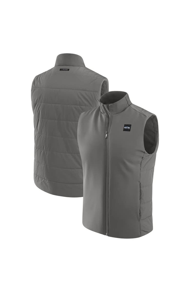 J. Palmer Men's J. Palmer Graphite Seattle Seahawks Front Office Full-Zip Vest, Main, color, Graphite