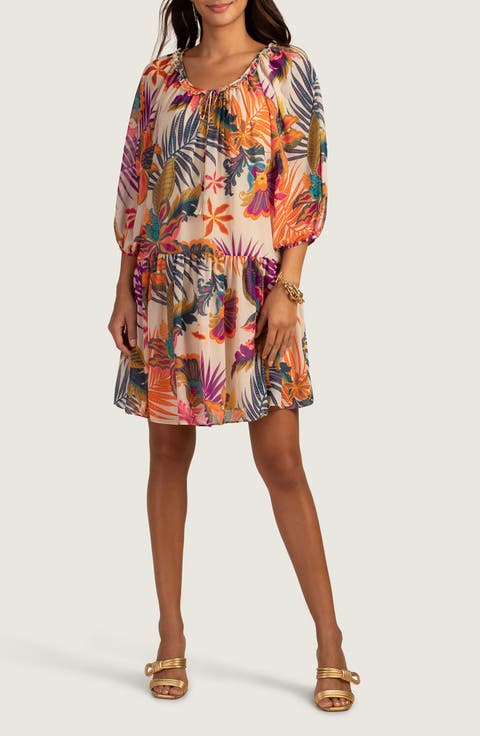 Majorelle Balloon Sleeve Shift Dress