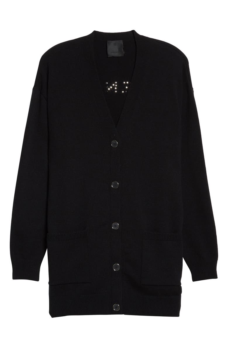 Givenchy Spike Logo Wool & Cashmere Cardigan, Alternate, color,