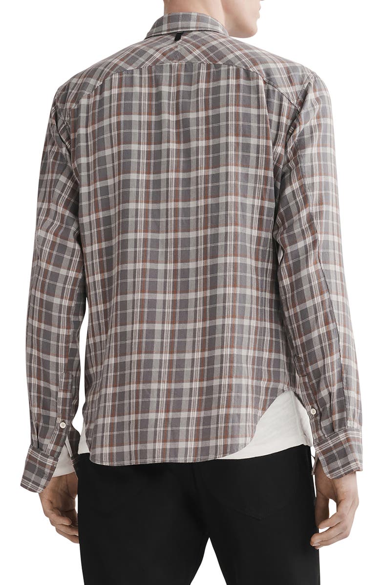 rag & bone Fit 2 Plaid Cotton Button-Up Shirt, Alternate, color, Stnpld