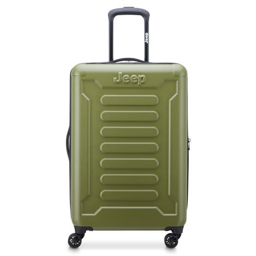 Jeep Jh004c Checked-medium 24 Inch Hardside Expandable Luggage With Spinner Wheels In Green