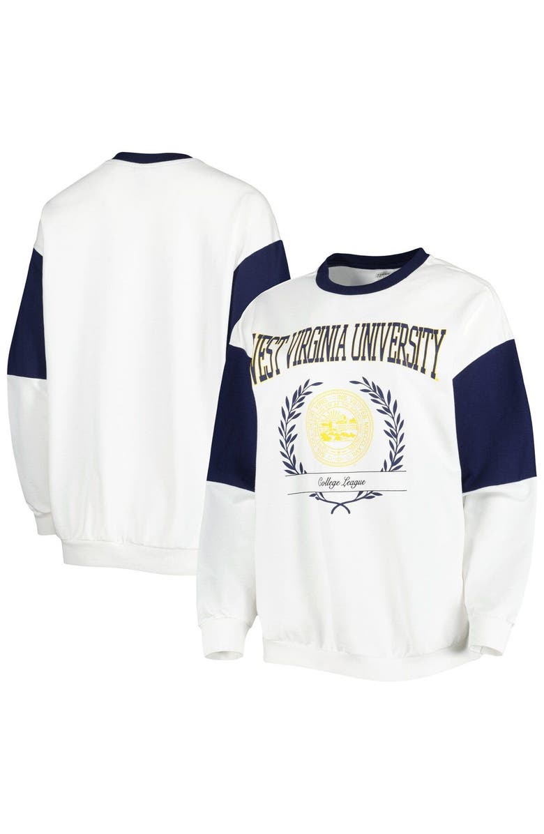 GAMEDAY COUTURE Women's Gameday Couture White West Virginia Mountaineers It's A Vibe Dolman Pullover Sweatshirt, Main, color, White
