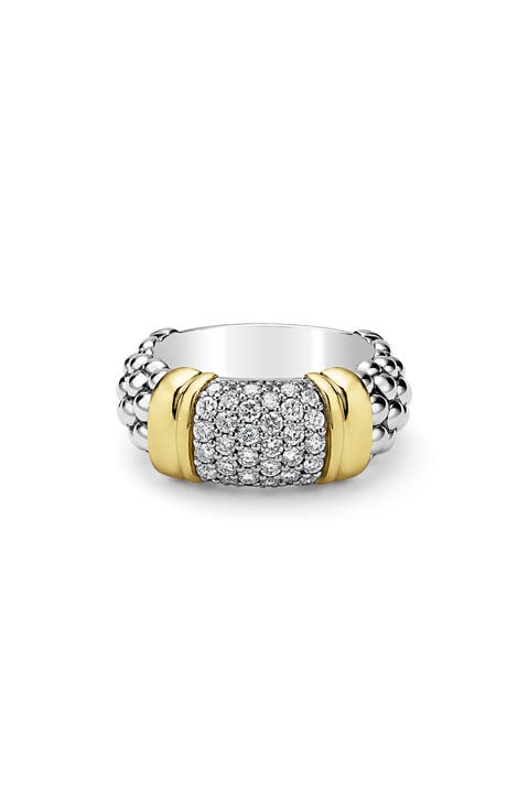 Signature Caviar Pavé Diamond Ring, 9mm