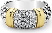 LAGOS Signature Caviar Pavé Diamond Ring, 9mm