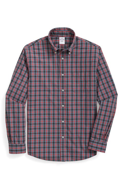 Friday Plaid Cotton Poplin Button-Down Shirt