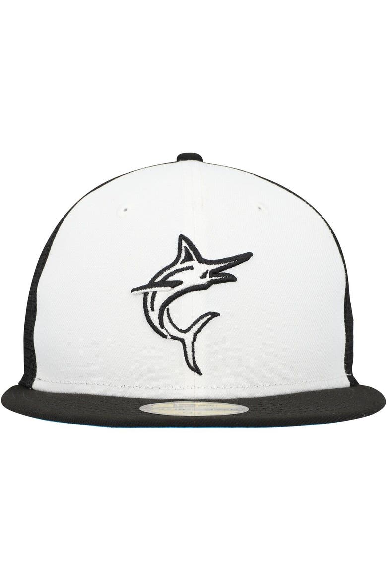 Men's New Era White/Black Miami Marlins 2023 On-Field Batting Practice 59FIFTY Fitted Hat, Alternate, color, White