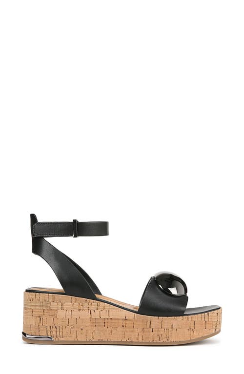Franco Sarto Taysha Ankle Strap Platform Wedge Sandal In Black