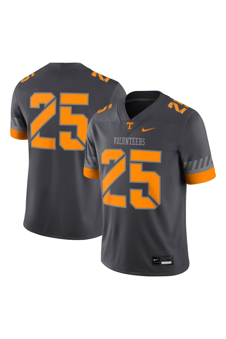 Men's Nike #25 Anthracite Tennessee Volunteers Game Jersey, Alternate, color, Anthracite