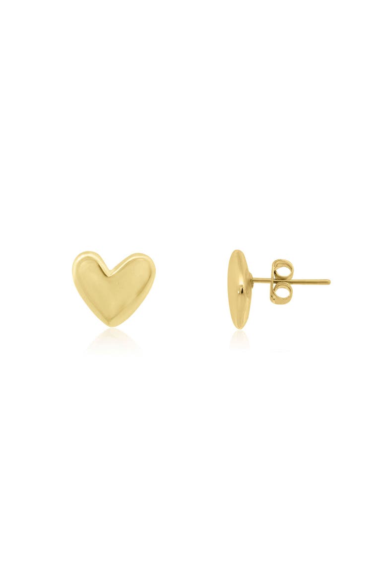 Glowing Heart Stud Earrings, Main, color, Gold Plated Sterling Silver