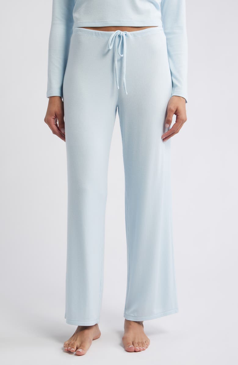 Open Edit Daydream Rib Lounge Pants, Main, color, Blue Delicate