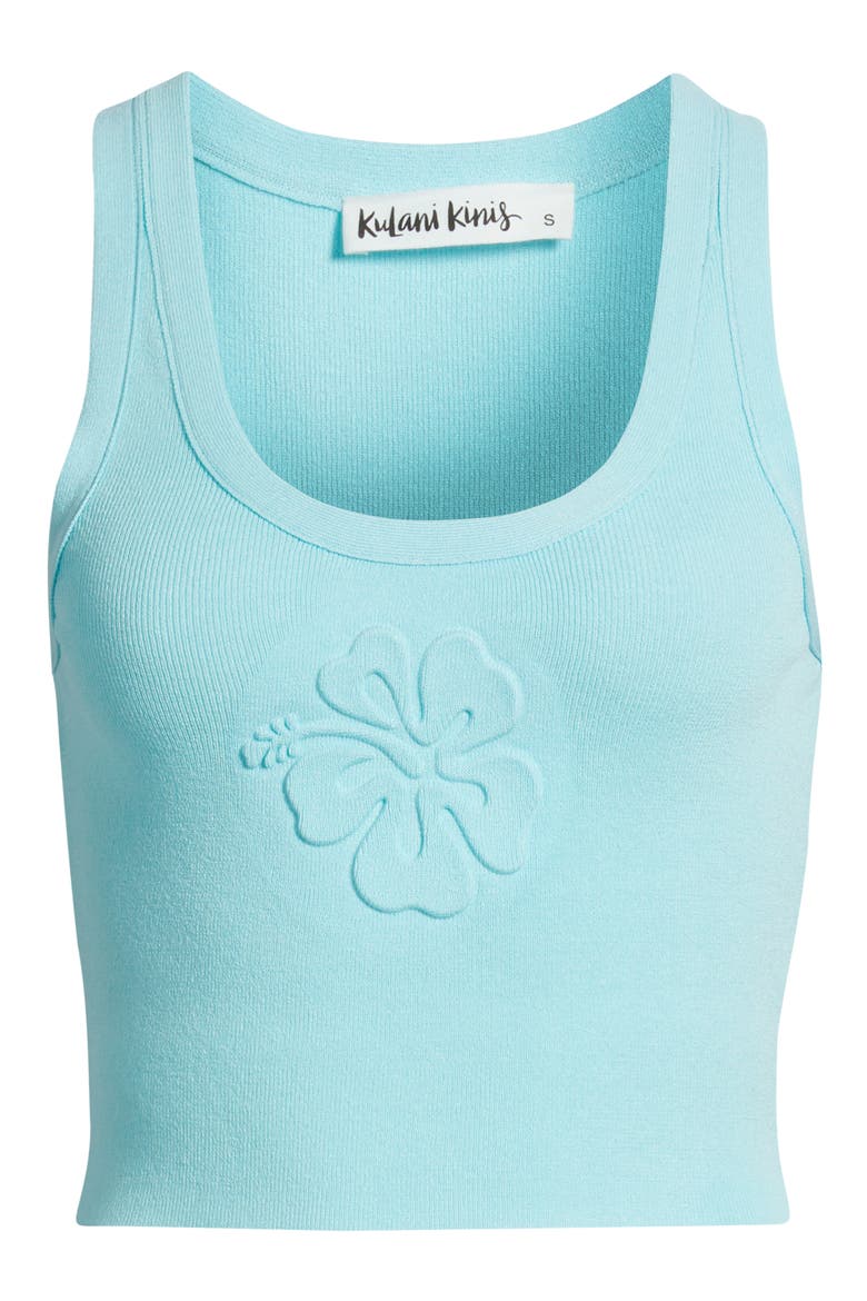 Flower Embossed Crop Tank, Alternate, color, PRETTY BLUE