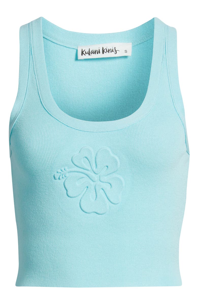 Kulani Kinis Flower Embossed Crop Tank, Alternate, color, Pretty Blue