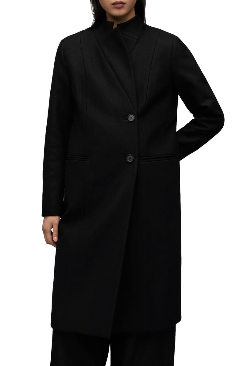 AllSaints Sidney Wool Blend Coat, Main, color, 