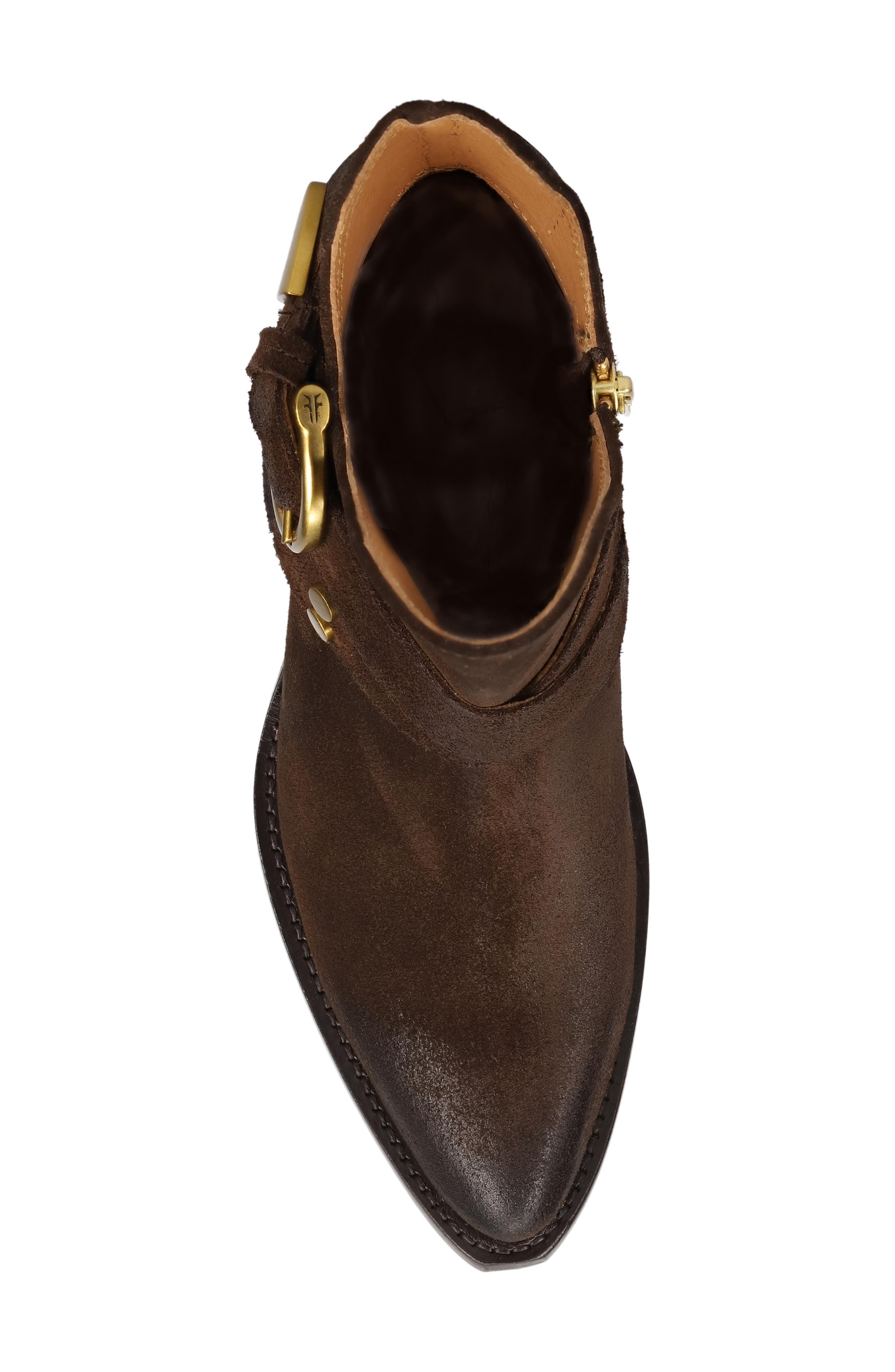 Frye Sacha Harness Bootie, Alternate, color, Chocolate