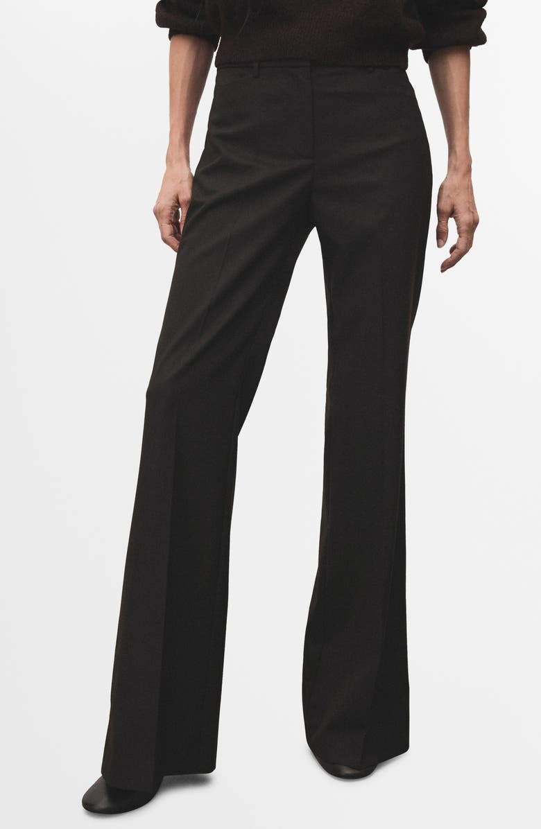 MANGO Flare Pants, Main, color, Brown