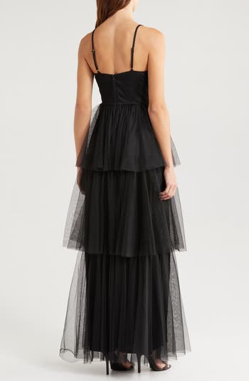 Bustier Tiered Tulle Gown