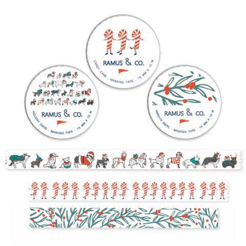 Holiday Masking Tape - 3ct Rolls, Assorted