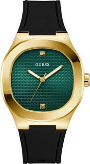 GUESS Headline Silicone Strap Watch, 42mm