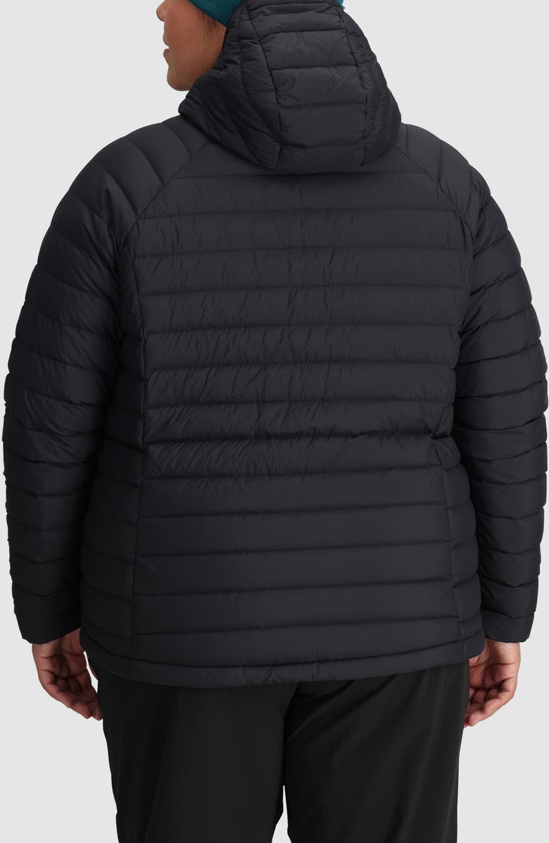 Outdoor Research Transcendent Water Resistant 800 Fill Power Hooded Down Jacket, Alternate, color, Black