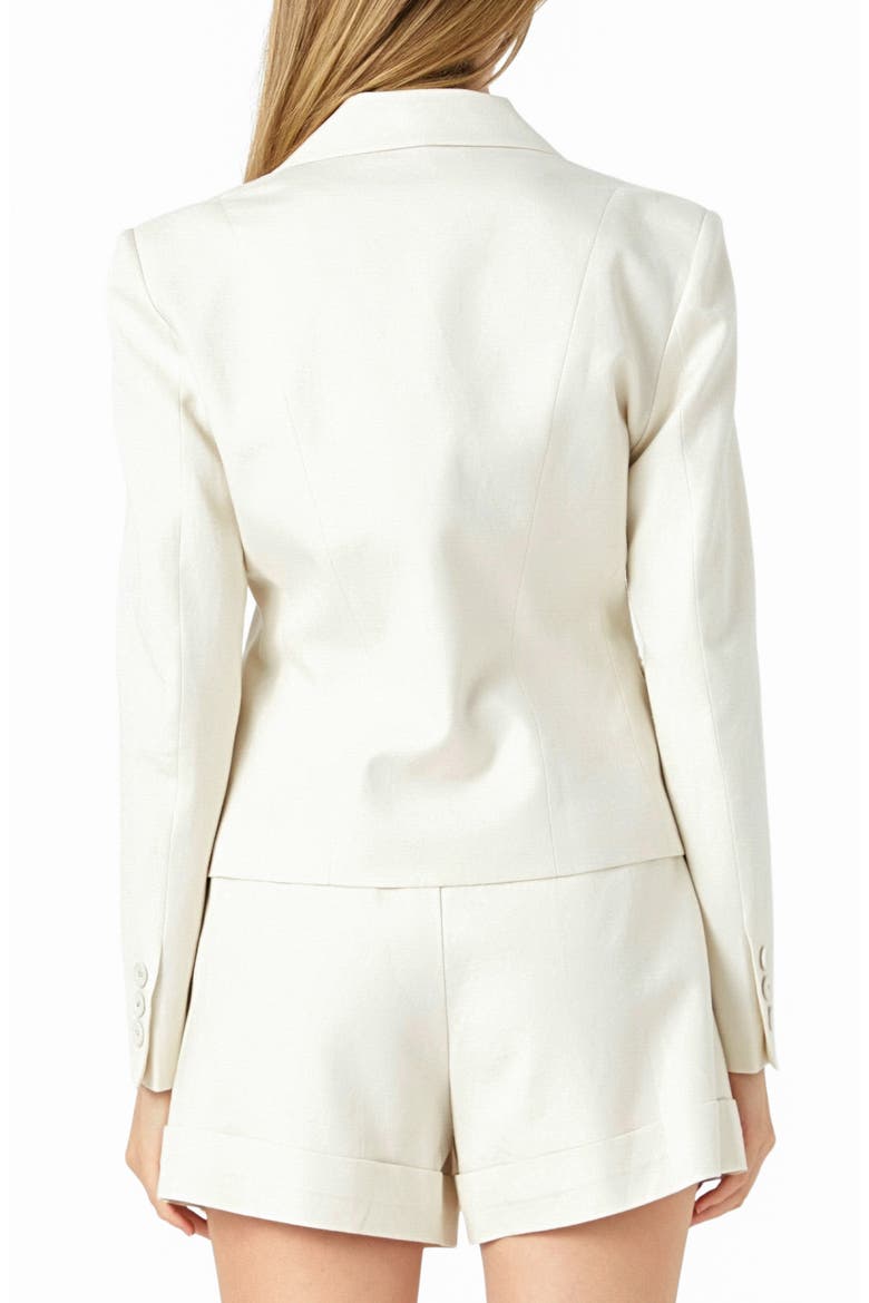 Tailored Linen Blend Blazer, Alternate, color, BEIGE